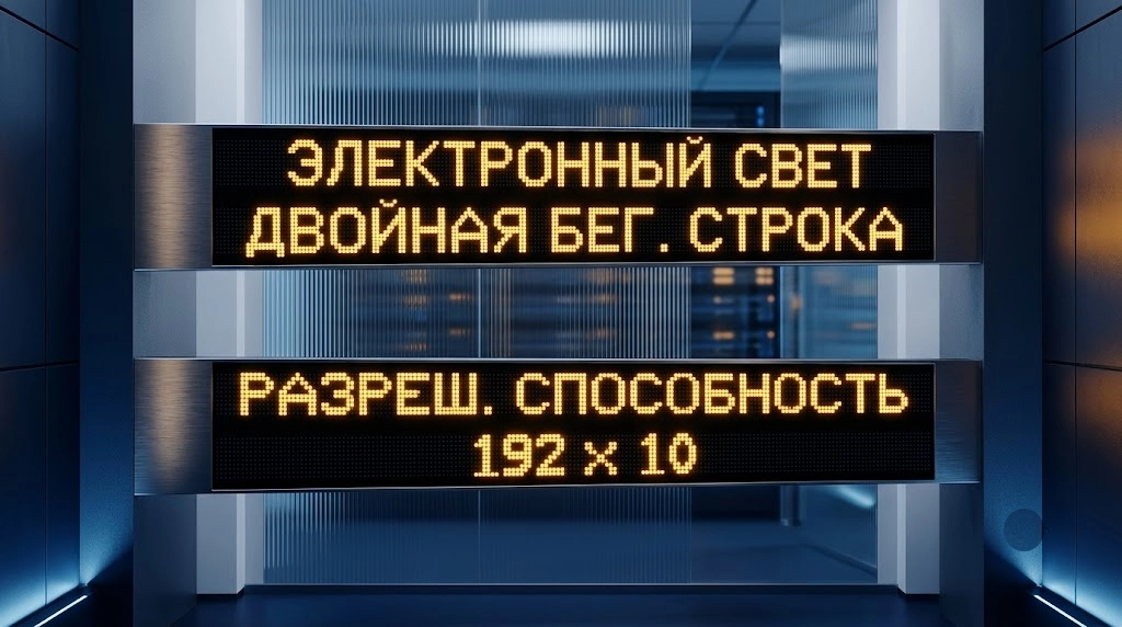 Бегущая строка внутри помещения